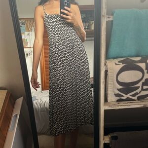 Midi Floral Black Dress